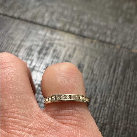 Jewelry - NWOT Size 6.75 Silver Tone Crystal Band Eternity Ring!